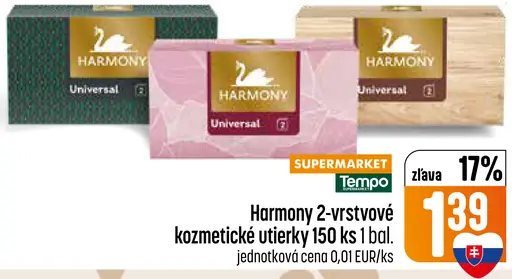 Harmony 2-vrstvové kozmetické utierky