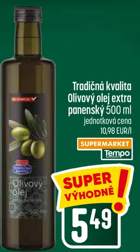 Tradičná kvalita Olivový olej extra panenský