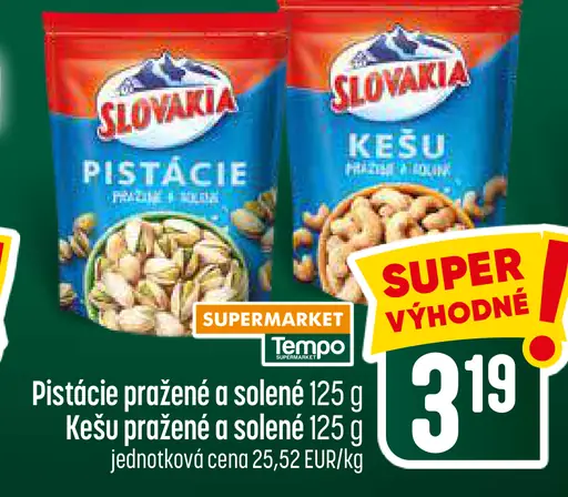 Pistácie pražené a solené