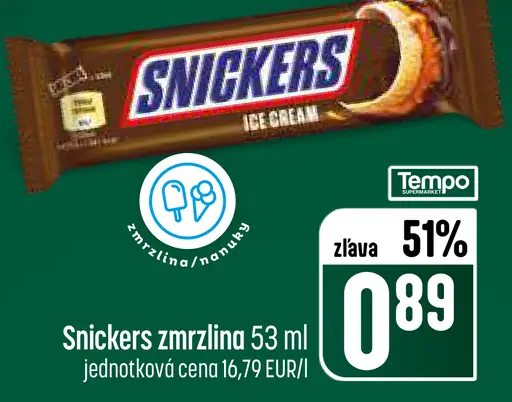 Snickers zmrzlina tyčinka
