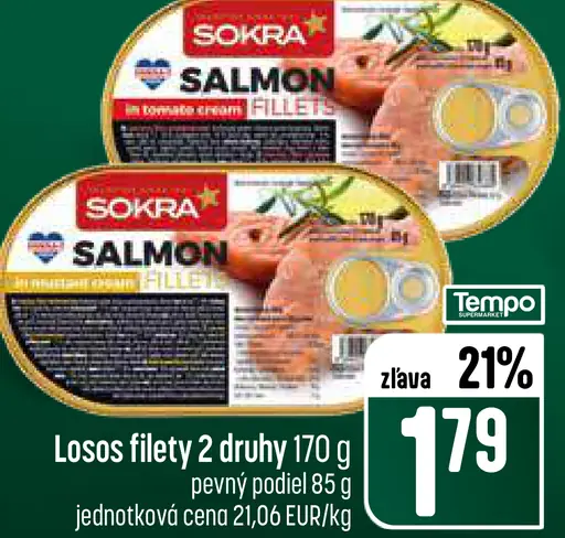 Sokra losos filety 2 druhy v náleve