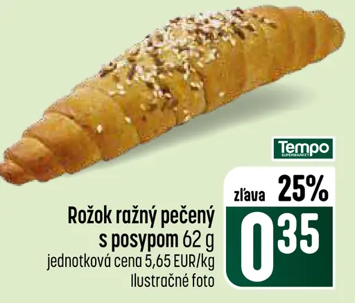 Rožok ražný pečený s posypom