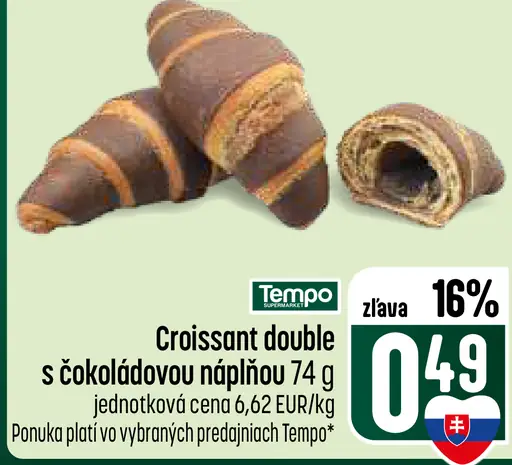 Croissant Double s čokoládovou náplňou