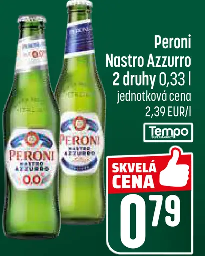 Peroni Nastro Azzurro pivo 2 druhy