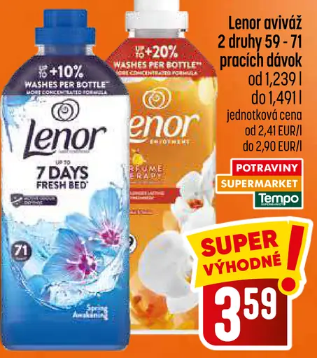 Lenor aviváž prací kondicionér rôzne druhy