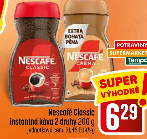 NESCAFÉ CLASSIC, instantná káva