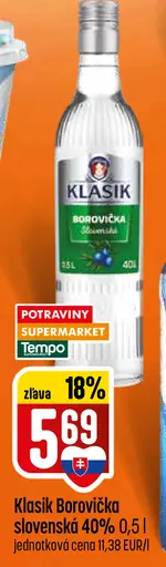 Klasik Borovička slovenská 40 %