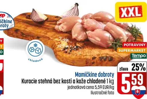 Mamičkine dobroty kuracie stehná bez kosti a kože chladené