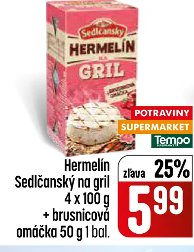 Sedlčanský Hermelín na gril originál s brusnicovou omáčkou