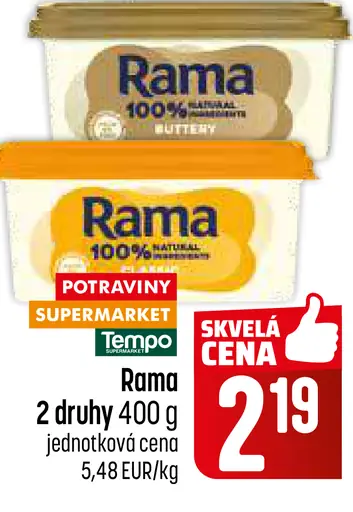 Rama 100 % rastlinný tuk na pečenie a varenie