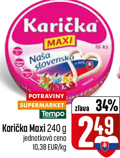 Karika Maxi náš slovenský tavený syr
