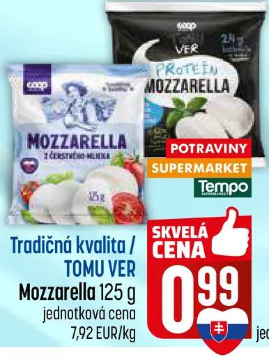 Coop Tradičná kvalita Tomi Ver mozzarella