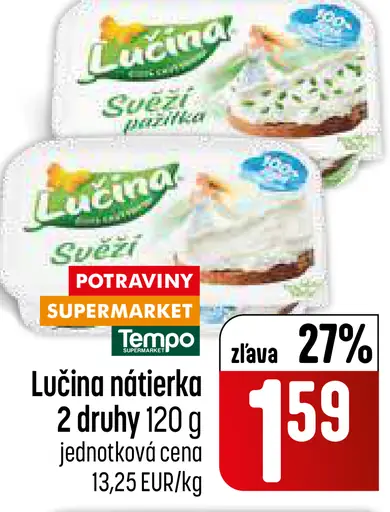 Lučina nátierka svieža s pažitkou / s jogurtom
