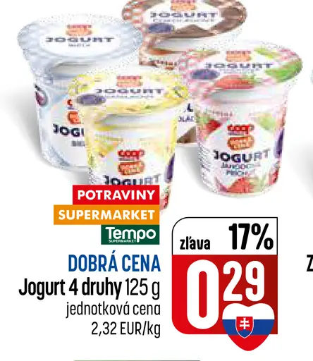 Dobrá cena jogurt 4 druhy