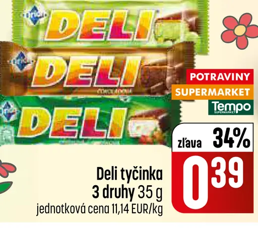 Deli tyčinka 3 druhy