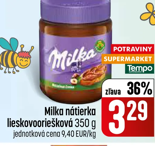 Milka Oriešková nátierka