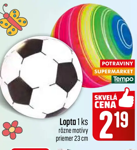 Lopta rôzne motívy priemer 23 cm