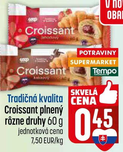 Tradičná kvalita Croissant plnený