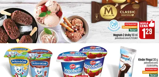 Magnum zmrzlina 2 druhy nanuk