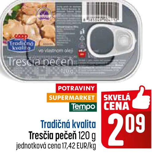 Coop Jednota Tradičná kvalita Tresčia pečeň