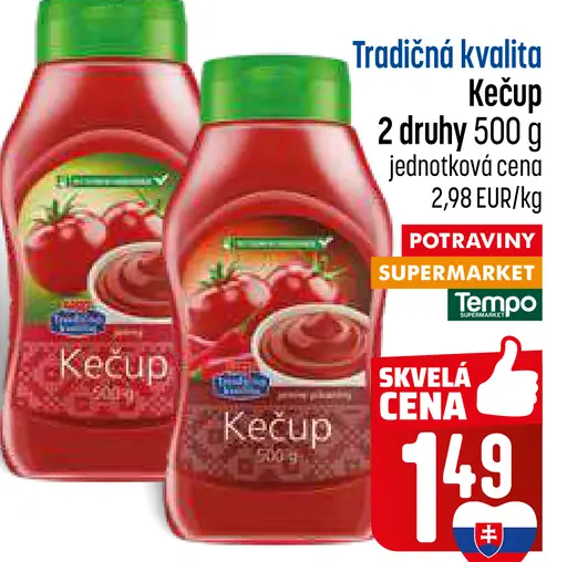 Coop Jednota Tradičná kvalita Kečup