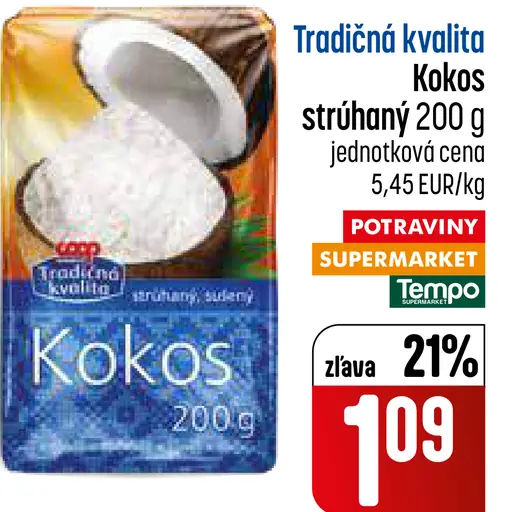 Coop Jednota Tradičná kvalita Kokos strúhaný