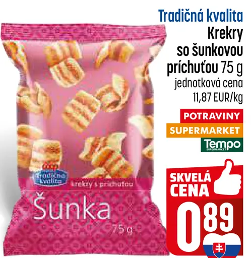 Tradičná kvalita Krekry so šunkovou príchuťou