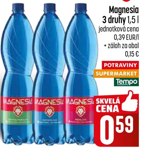 Magnesia Prírodná minerálna voda neperlivá