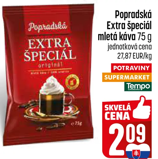 Popradská Extra špeciál originál mletá káva