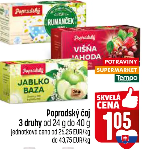 Popradský Bylinný čaj rumanček pravý