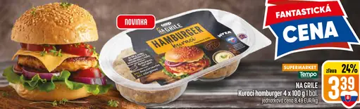 Korrekt kurací hamburger plechovka