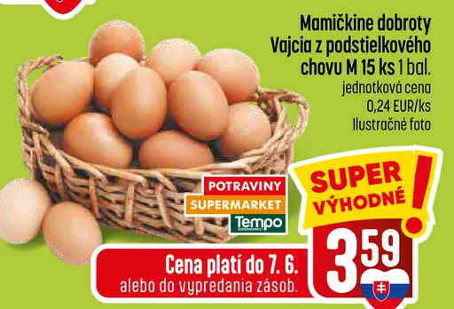 Mamičkine dobroty Vajcia z podstielkového chovu M