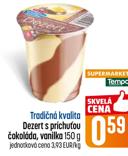 Tradíčné kvalita dezert s príchuťou čokoláda, vanilka