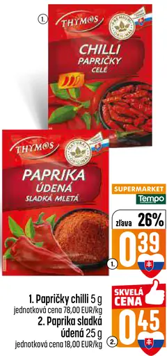 Thymos chilli papričky celé sušené
