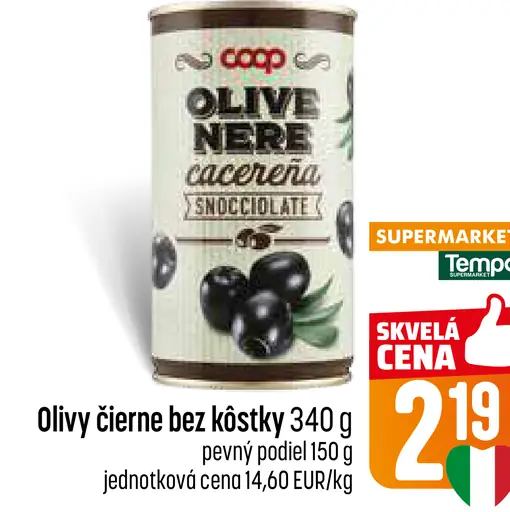 Coop Čierne olivy bez kôstky