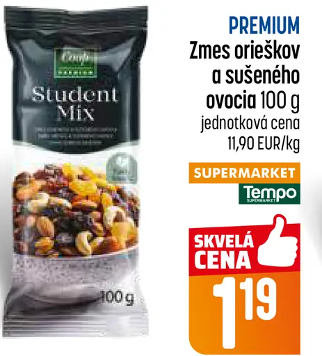 Premium Student Mix zmes orechov a sušeného ovocia