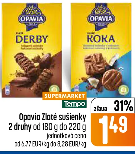 Opavia Zlaté sušienky Derby alebo Koka