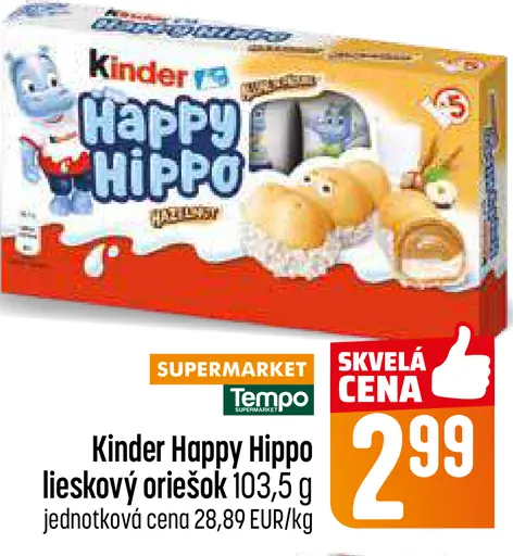 Kinder Happy Hippo orieškový