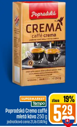 Popradská CREMA mletá káva