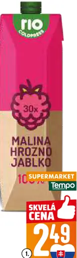 RIO Cold Press 100% šťava malina hrozno jablko