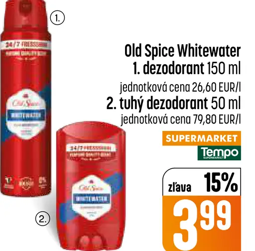 Old Spice Whitewater pánsky tuhý dezodorant