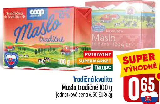 Tradičná kvalita Maslo tradičné
