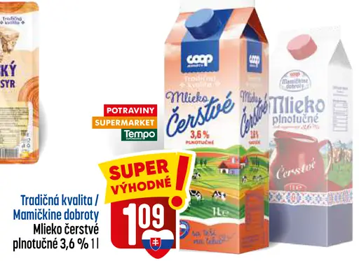 Tradičná kvalita / Mamičkine dobroty Mlieko plnotučné 3,5 %
