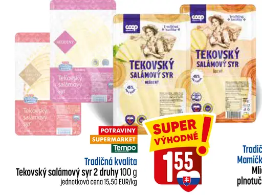 Tradičná kvalita Tekovský salámový syr