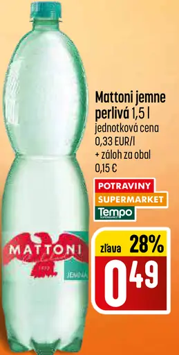 Mattoni minerálna voda perlivá