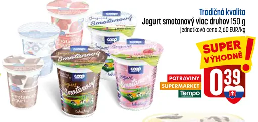 COOP Tradičná kvalita jogurt smotanový