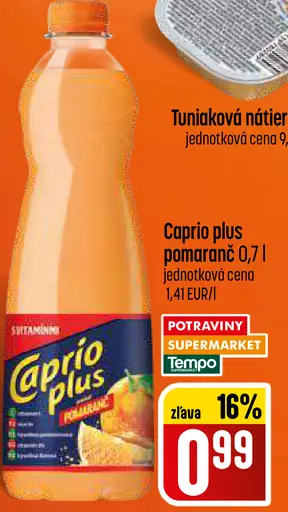 Caprio Plus pomaranč nápoj
