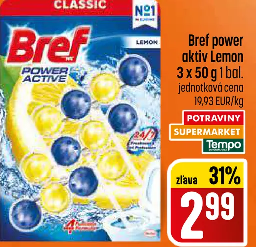 Bref Power Aktiv Lemon tuhý WC blok