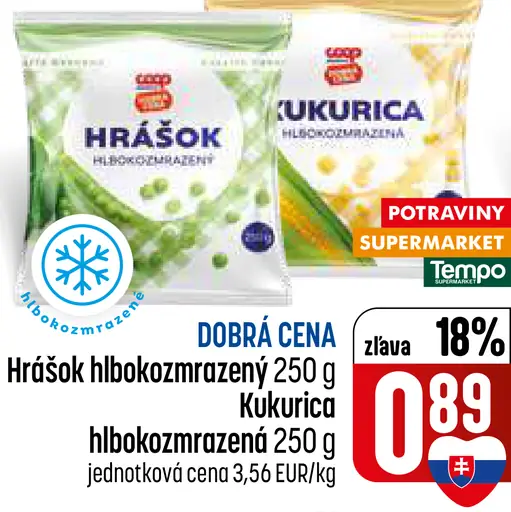 Coop Hrašok hlboko zmrazený