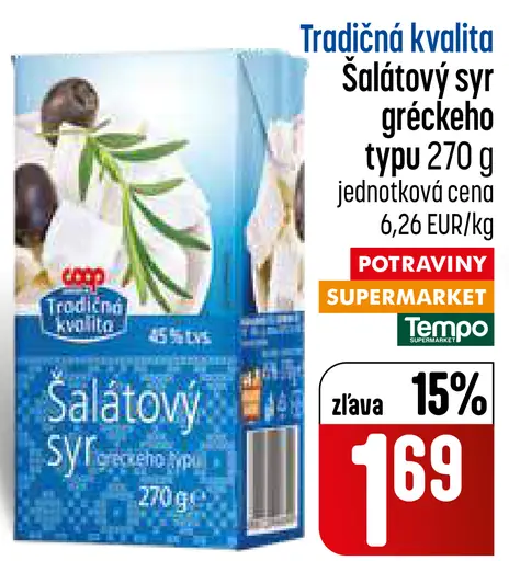 Coop Tradičná kvalita Šalátový syr gréckeho typu